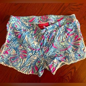 Lilly Pulitzer for Target Girls Blue White Pink Shorts Size XL 14-16